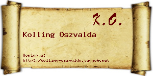 Kolling Oszvalda névjegykártya